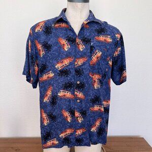 Hawaiian Shirt - Woody Wagons - Mens - Size Large - M.E.Sport